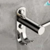 Single Towel Bar with Double Hook Plates | 60cm Stainless Steel Multi-Function Rail