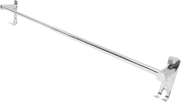Single Towel Bar with Double Hook Plates | 60cm Stainless Steel Multi-Function Rail