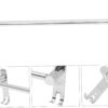 Single Towel Bar with Double Hook Plates | 60cm Stainless Steel Multi-Function Rail