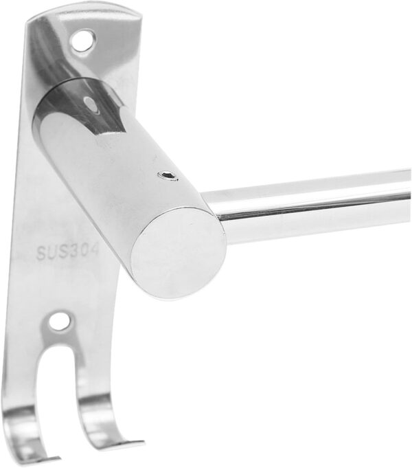 Single Towel Bar with Double Hook Plates | 60cm Stainless Steel Multi-Function Rail