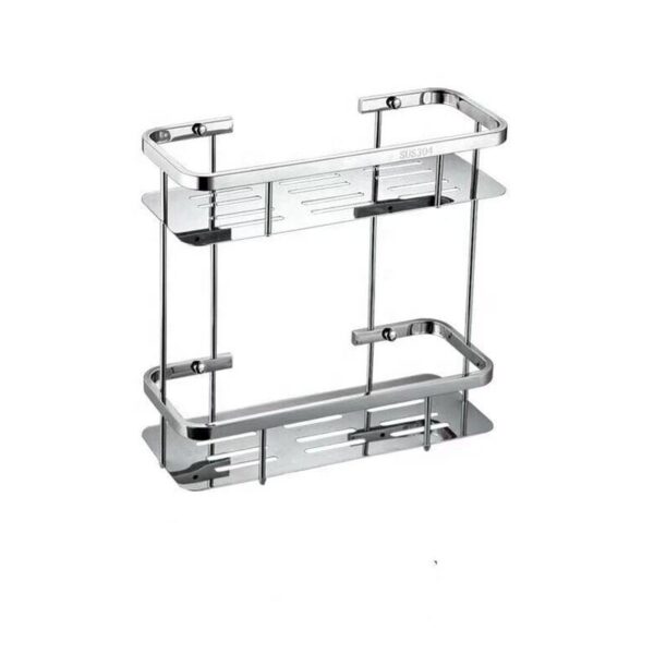 SS304 Double Rectangle Shelf | Multi-Tier Stainless Steel Storage Rack