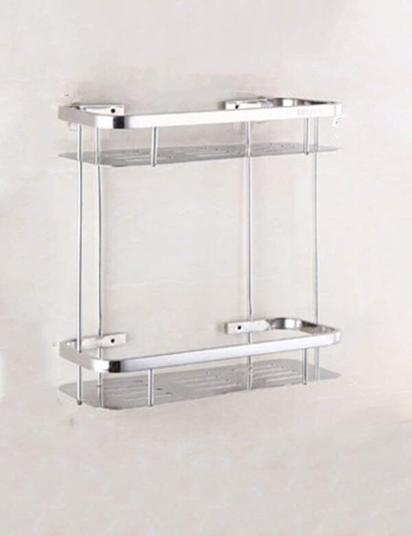 SS304 Double Rectangle Shelf | Multi-Tier Stainless Steel Storage Rack