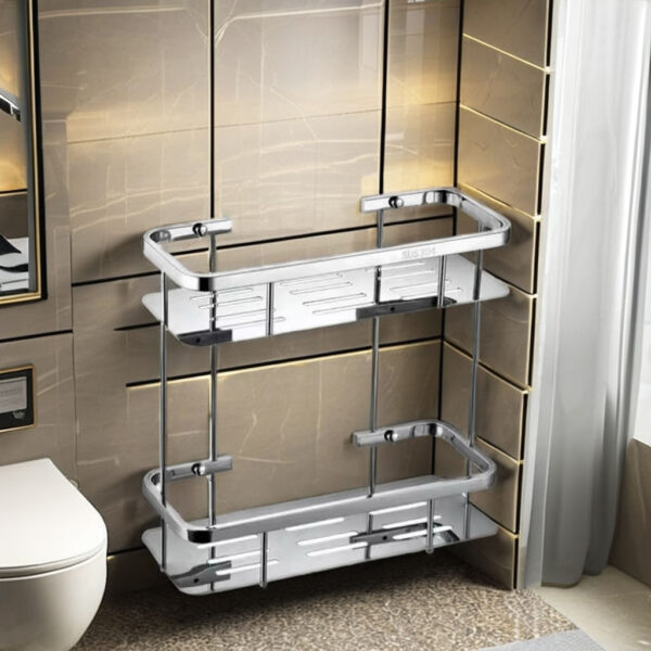 SS304 Double Rectangle Shelf | Multi-Tier Stainless Steel Storage Rack