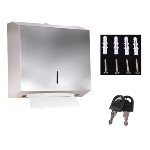 AK40 Serviette Dispenser | Mirror Finish Stainless Steel Wall-Mounted Paper Towel Holder