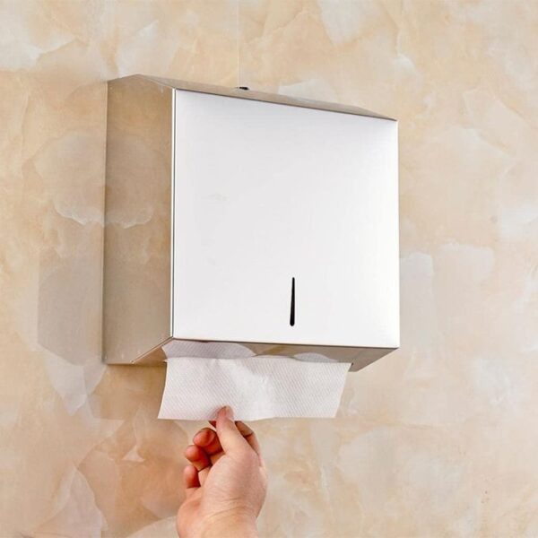 AK40 Serviette Dispenser | Mirror Finish Stainless Steel Wall-Mounted Paper Towel Holder