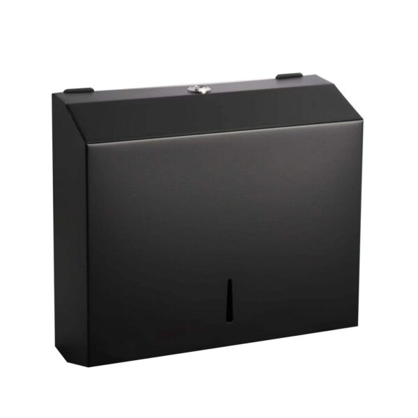 N068B – Jumbo Stainless Steel Serviette Dispenser – Black 10 Jumbo Serviette Dispenser | Matte Black SUS304 Stainless Steel Wall-Mounted Paper Towel Holder