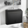 N068B – Jumbo Stainless Steel Serviette Dispenser – Black 16 Jumbo Serviette Dispenser | Matte Black SUS304 Stainless Steel Wall-Mounted Paper Towel Holder