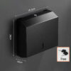N068B – Jumbo Stainless Steel Serviette Dispenser – Black 8 Jumbo Serviette Dispenser | Matte Black SUS304 Stainless Steel Wall-Mounted Paper Towel Holder