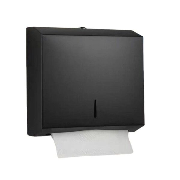 N068B – Jumbo Stainless Steel Serviette Dispenser – Black 9 Jumbo Serviette Dispenser | Matte Black SUS304 Stainless Steel Wall-Mounted Paper Towel Holder