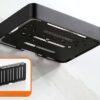 N092-B ( ZD006-SS304 Soap Dish – Black 136x97mm ) 10 SS304 Matte Black Soap Dish | 136 mm x 97 mm Rectangular Wall-Mounted Holder