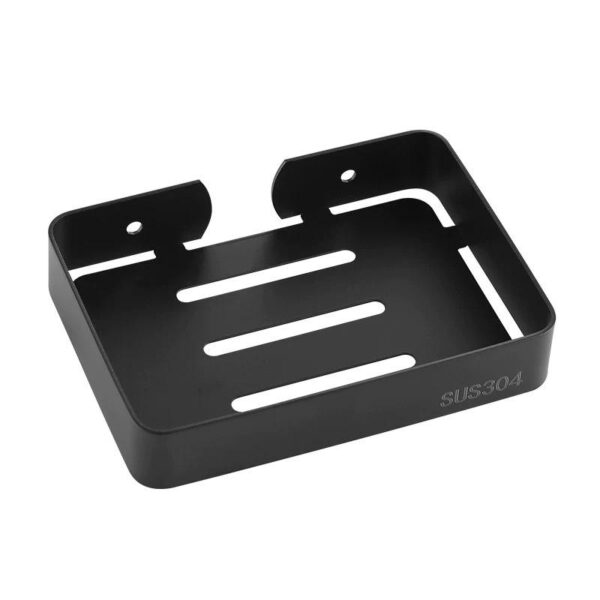 N092-B ( ZD006-SS304 Soap Dish – Black 136x97mm ) 9 SS304 Matte Black Soap Dish | 136 mm x 97 mm Rectangular Wall-Mounted Holder