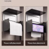 Dual Use Tissue & Serviette Holder | Mirror Finish Stainless Steel Rectangular Enclosed Dispenser