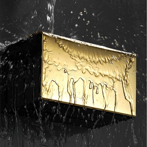 Dual Use Tissue & Serviette Holder | Gold Finish Stainless Steel Enclosed Dispenser