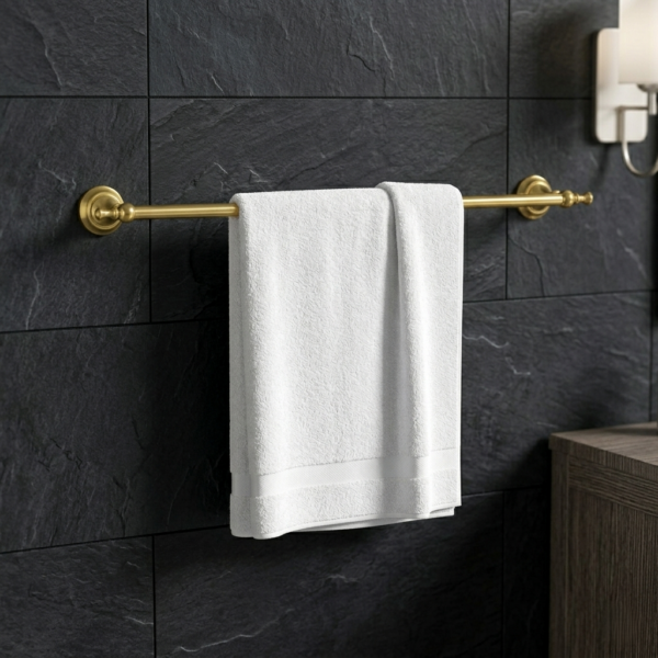 N138 AB ( High Density Single Towel Bar – Antique Brass ) 5 AB High Density Single Towel Bar | Antique Brass Traditional Designer Bathroom Rail