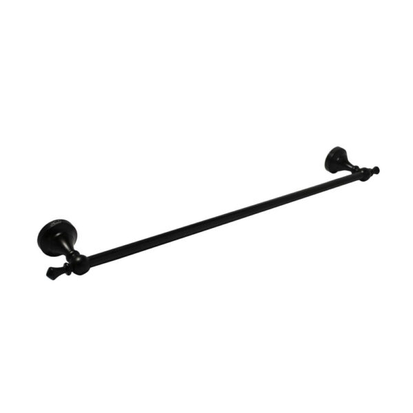High Density Single Towel Bar | 60cm Matte Black Traditional Bathroom Rail