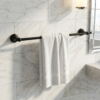High Density Single Towel Bar | 60cm Matte Black Traditional Bathroom Rail