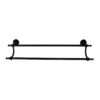 High Density Double Towel Bar | 60cm Matte Black Traditional Dual-Rail Organizer