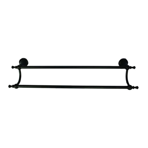 High Density Double Towel Bar | 60cm Matte Black Traditional Dual-Rail Organizer