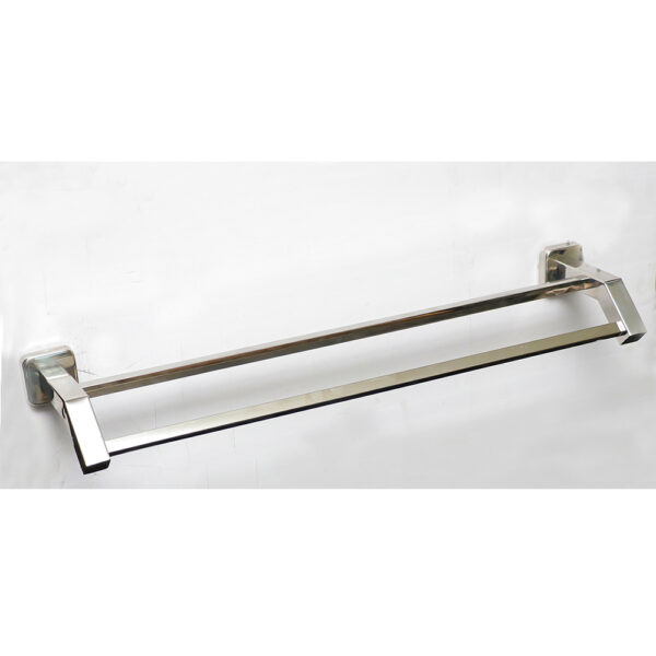 Double Towel Bar | 60cm SS304 Square Tube Dual-Rail with Curved Brackets