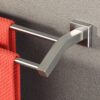 Double Towel Bar | 60cm SS304 Square Tube Dual-Rail with Curved Brackets