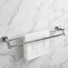 Double Towel Bar | 60cm SS304 Square Tube Dual-Rail with Curved Brackets