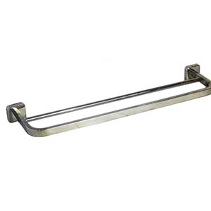 Double Towel Bar | 60cm Stainless Steel Dual-Rail Rack with Square Base