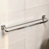 Double Towel Bar | 60cm Stainless Steel Dual-Rail Rack with Square Base