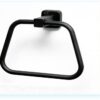 N144B TOWEL RING SQUARE -BLACK Square Towel Ring | Matte Black Trapezoidal Hand Towel Holder with Geometric Base