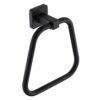N144B TOWEL RING SQUARE -BLACK 12 Square Towel Ring | Matte Black Trapezoidal Hand Towel Holder with Geometric Base
