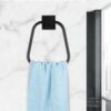 N144B TOWEL RING SQUARE -BLACK 14 Square Towel Ring | Matte Black Trapezoidal Hand Towel Holder with Geometric Base