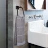 N144B TOWEL RING SQUARE -BLACK 15 Square Towel Ring | Matte Black Trapezoidal Hand Towel Holder with Geometric Base
