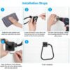 N144B TOWEL RING SQUARE -BLACK 16 Square Towel Ring | Matte Black Trapezoidal Hand Towel Holder with Geometric Base