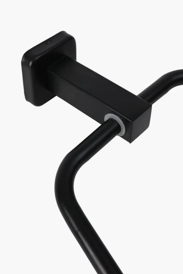 N144B TOWEL RING SQUARE -BLACK 4 Square Towel Ring | Matte Black Trapezoidal Hand Towel Holder with Geometric Base