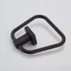 N144B TOWEL RING SQUARE -BLACK 8 Square Towel Ring | Matte Black Trapezoidal Hand Towel Holder with Geometric Base