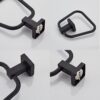 N144B TOWEL RING SQUARE -BLACK 9 Square Towel Ring | Matte Black Trapezoidal Hand Towel Holder with Geometric Base