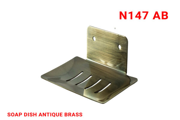 N147 AB ( SS304 Soap Holder – Antique Brass ) 2 SS304 Soap Holder | Antique Brass Designer Soap Saver