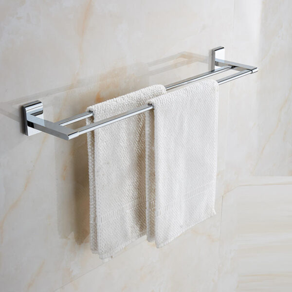 N165 ( K3865 – Double Towel Bar – 60cm ) 6 Double Towel Bar | 60cm Premium Dual-Rail Bathroom Organizer