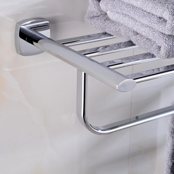 Towel Rack | 60cm Stainless Steel Tiered Shelf and Hanging Rail (K3863) SS304