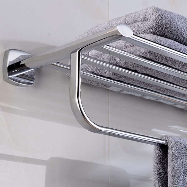 Towel Rack | 60cm Stainless Steel Tiered Shelf and Hanging Rail (K3863) SS304