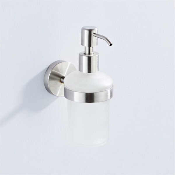 N171 ( Glass Soap Dispenser 500ml ) 4 Glass Soap Dispenser | 500ml Wall-Mounted SS304 & Frosted Glass Pump