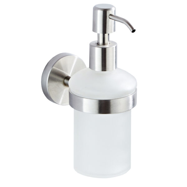 N171 ( Glass Soap Dispenser 500ml ) 5 Glass Soap Dispenser | 500ml Wall-Mounted SS304 & Frosted Glass Pump