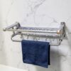 N193 ( Flower Shelf with Towel Bar and Antique Copper Ends – 60cm ) 5 Flower Shelf with Towel Bar | 60cm Stainless Steel Rack with Antique Copper Accents