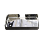 SS304 Mirror Double Rectangle Shelf | 185 mm x 97 mm Extra-Wide Wall-Mounted Rack