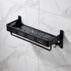 Aluminum Bathroom Shelf | 60x18cm Matte Black Multi-Purpose Storage Rack