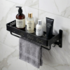 Aluminum Bathroom Shelf | 60x18cm Matte Black Multi-Purpose Storage Rack