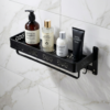 Aluminum Bathroom Shelf | 60x18cm Matte Black Multi-Purpose Storage Rack