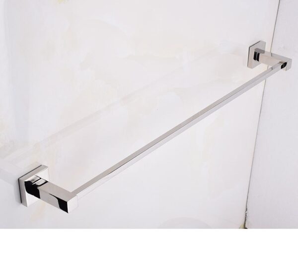 Premium Slim Square Base Towel Bar | SS304 Stainless Steel High-Gloss Wall-Mounted Rail