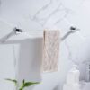 Premium Slim Square Base Towel Bar | SS304 Stainless Steel High-Gloss Wall-Mounted Rail