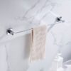 Premium Slim Square Base Towel Bar | SS304 Stainless Steel High-Gloss Wall-Mounted Rail