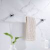 Premium Slim Square Base Towel Bar | SS304 Stainless Steel High-Gloss Wall-Mounted Rail